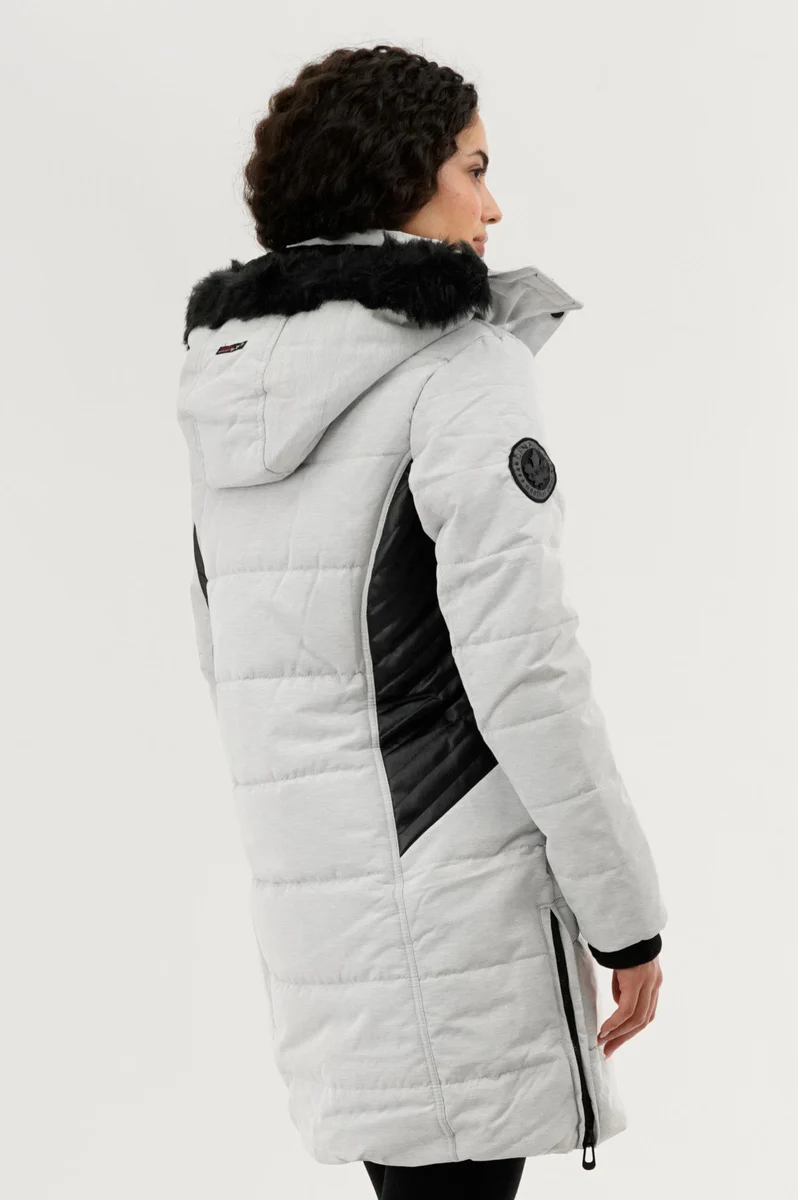 Canada Weather Gear Vegan Leather Insert Parka Jacket - Stone - Image 3