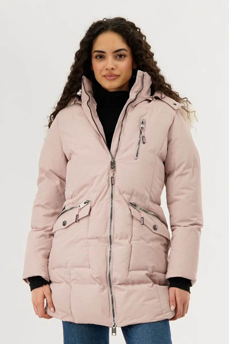 Canada Weather Gear Faux Fur Lined Hood Parka Jacket - Blush