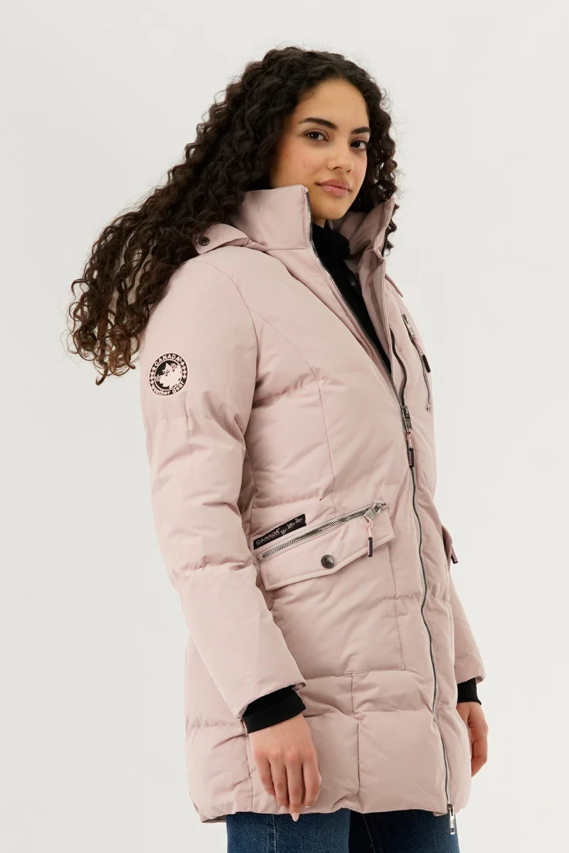 Canada Weather Gear Faux Fur Lined Hood Parka Jacket - Blush - Image 2