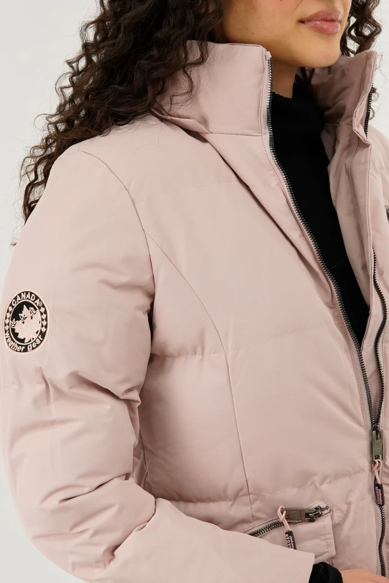 Canada Weather Gear Faux Fur Lined Hood Parka Jacket - Blush - Image 4