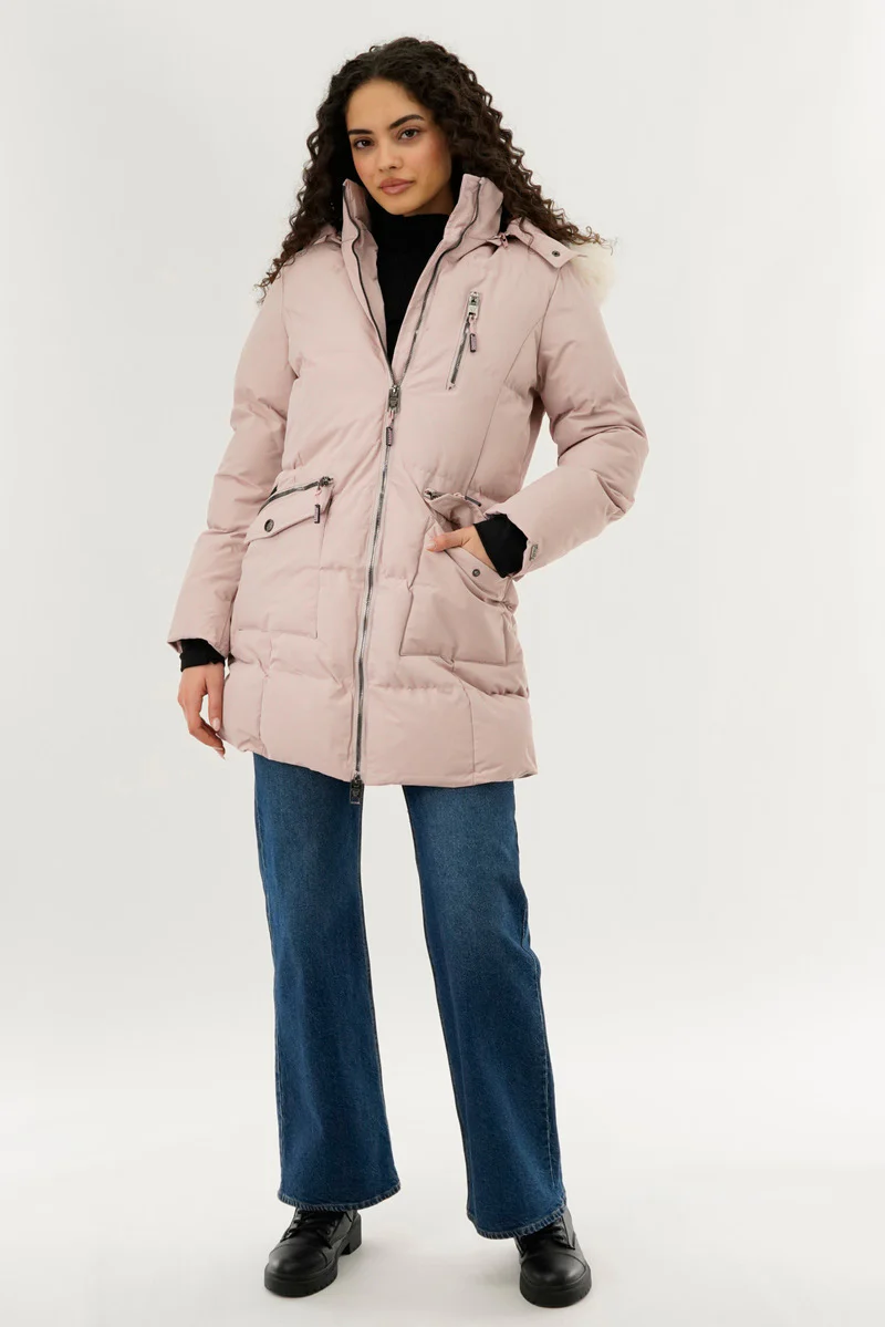 Canada Weather Gear Faux Fur Lined Hood Parka Jacket - Blush - Image 5