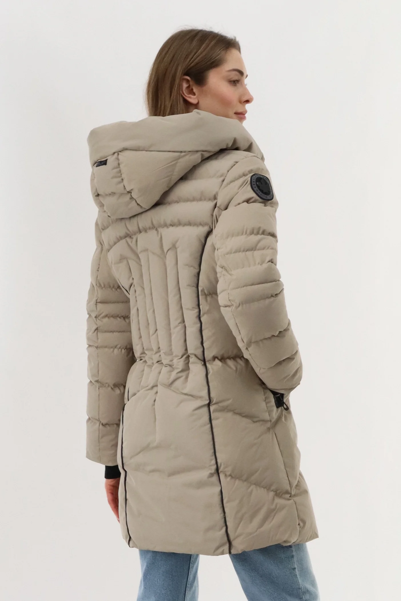 Canada Weather Gear Quilted Hooded Parka Jacket - Beige - Image 3
