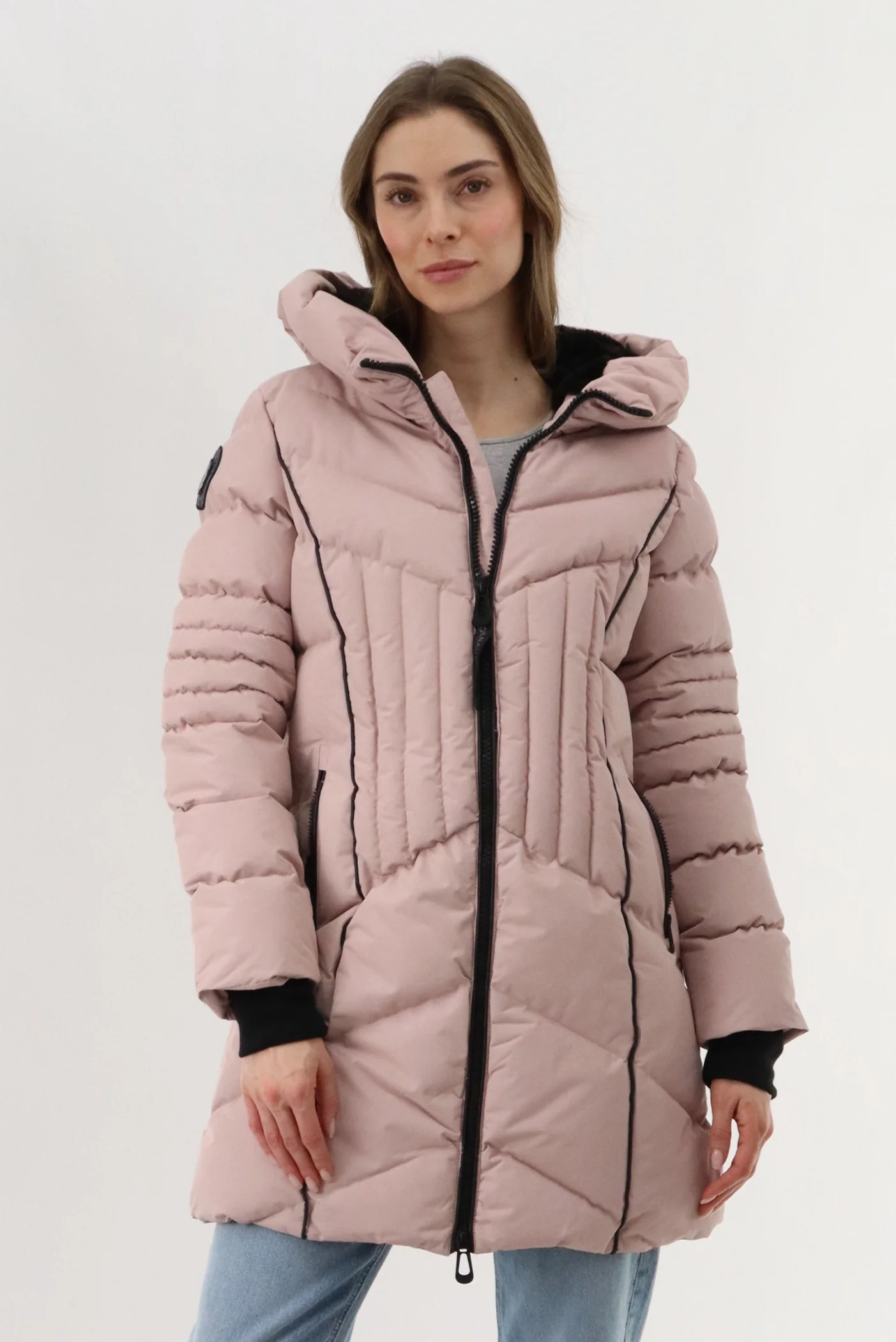 Canada Weather Gear Quilted Hooded Parka Jacket - Blush
