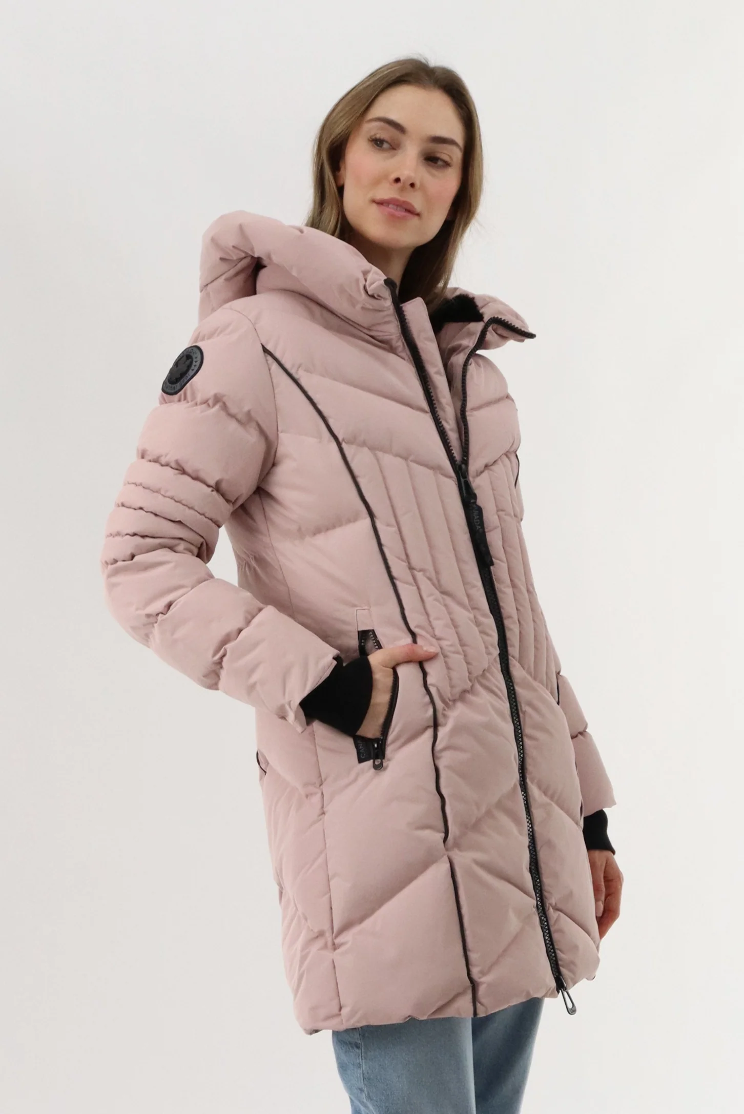 Canada Weather Gear Quilted Hooded Parka Jacket - Blush - Image 2