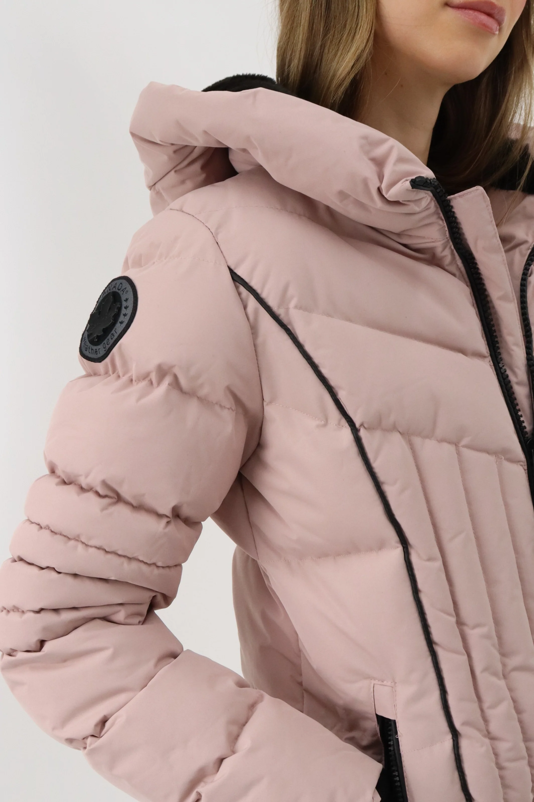 Canada Weather Gear Quilted Hooded Parka Jacket - Blush - Image 4