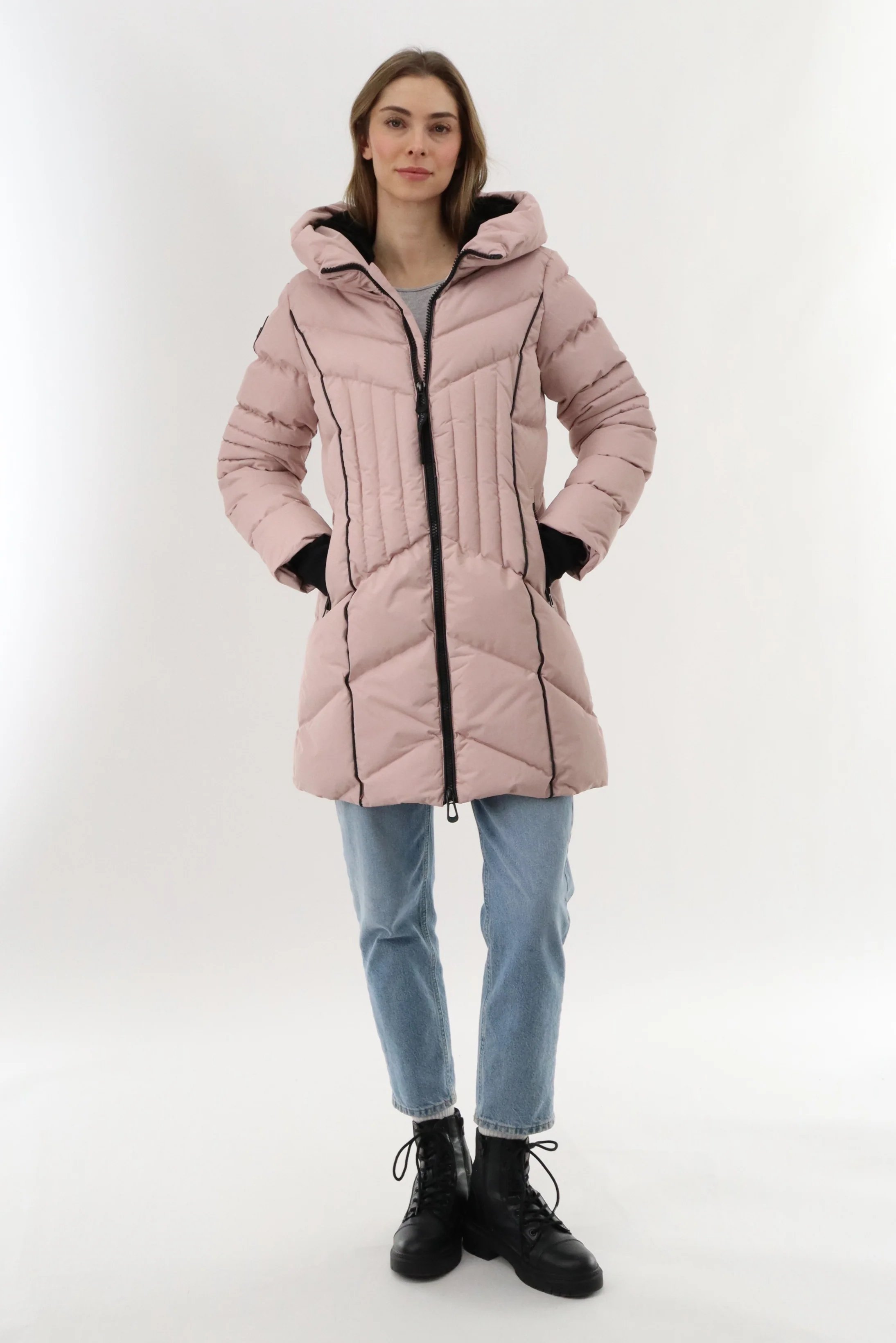 Canada Weather Gear Quilted Hooded Parka Jacket - Blush - Image 5