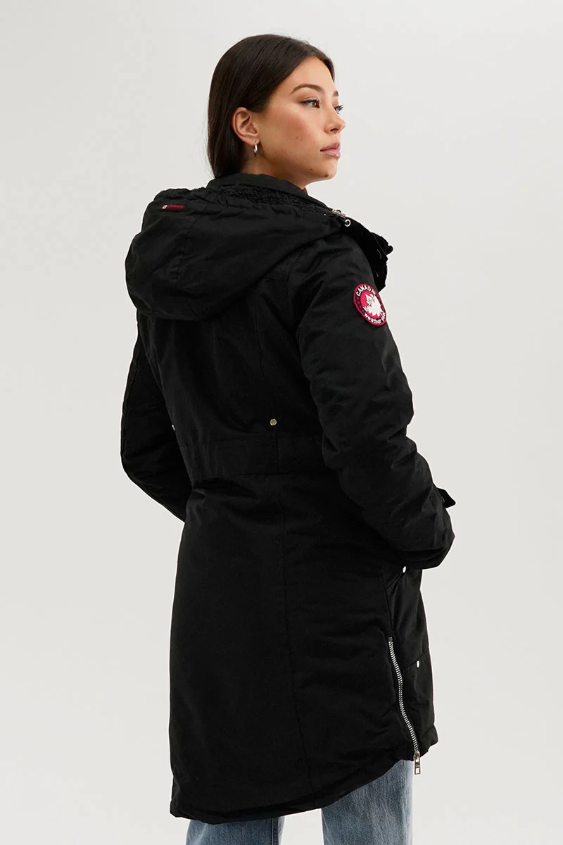 Canada Weather Gear Sherpa Lined Parka Jacket - Black - Image 3