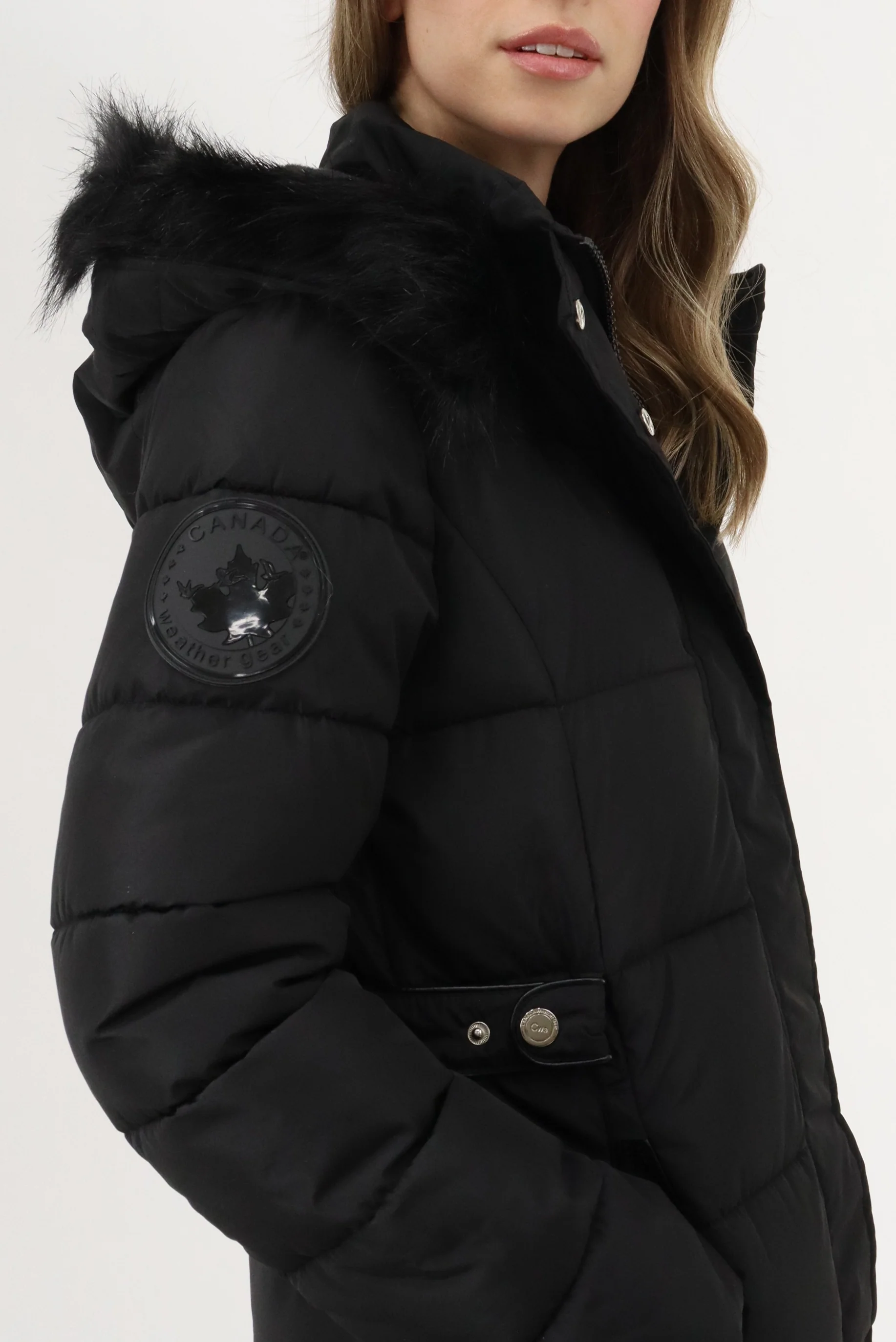 Canada Weather Gear Long Faux Fur Lined Parka Jacket - Black - Image 5