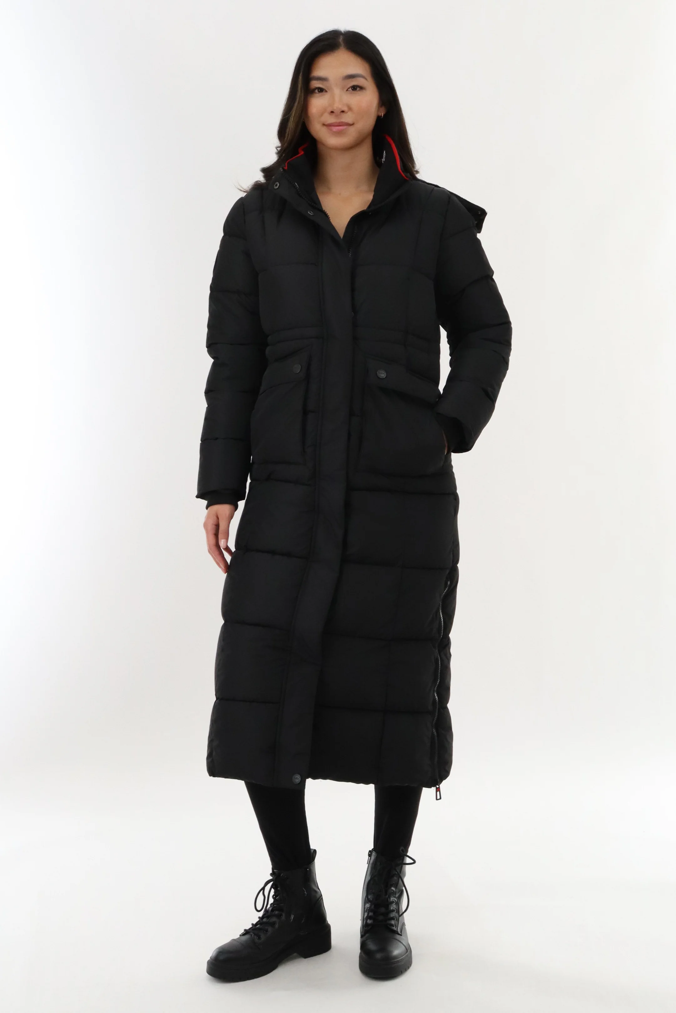 Canada Weather Gear Long Quilted Parka Jacket - Black - Image 5