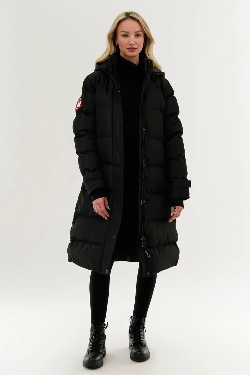 Canada Weather Gear Quilted Maxi Parka Jacket - Black - Image 5