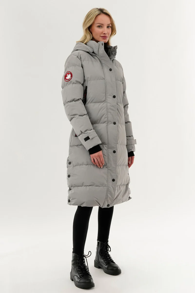 Canada Weather Gear Quilted Maxi Parka Jacket - Grey - Image 2