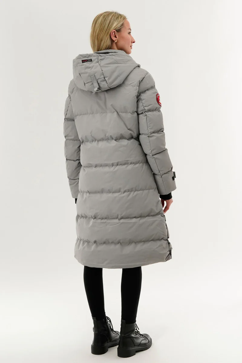 Canada Weather Gear Quilted Maxi Parka Jacket - Grey - Image 3