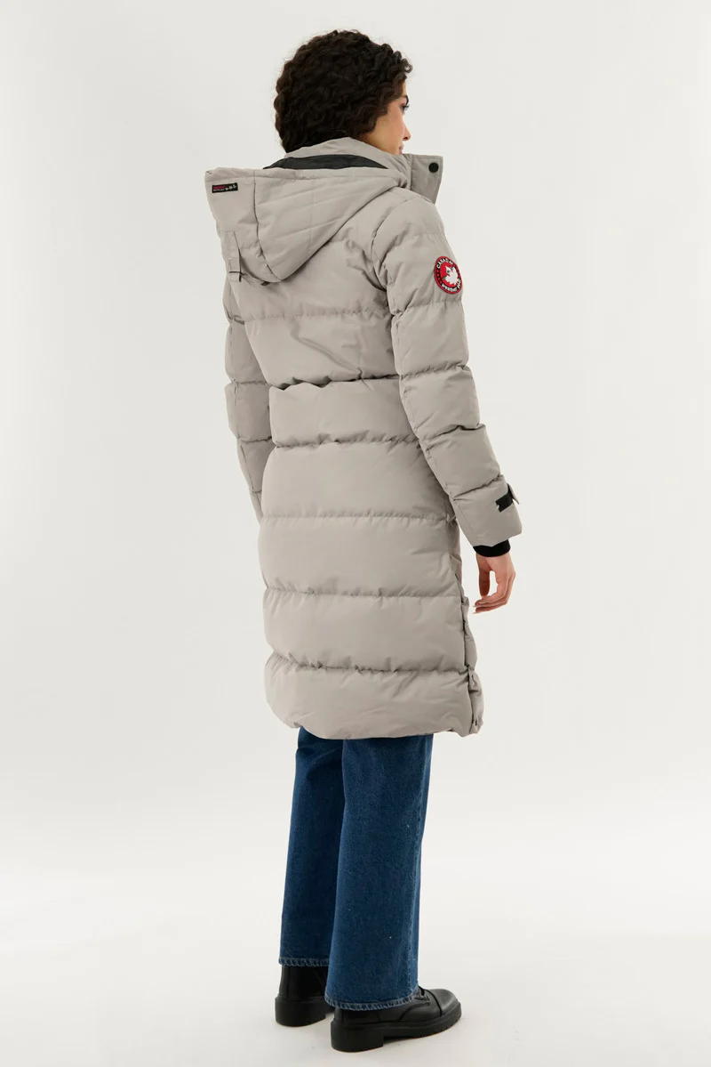 Canada Weather Gear Quilted Maxi Parka Jacket - Stone - Image 3