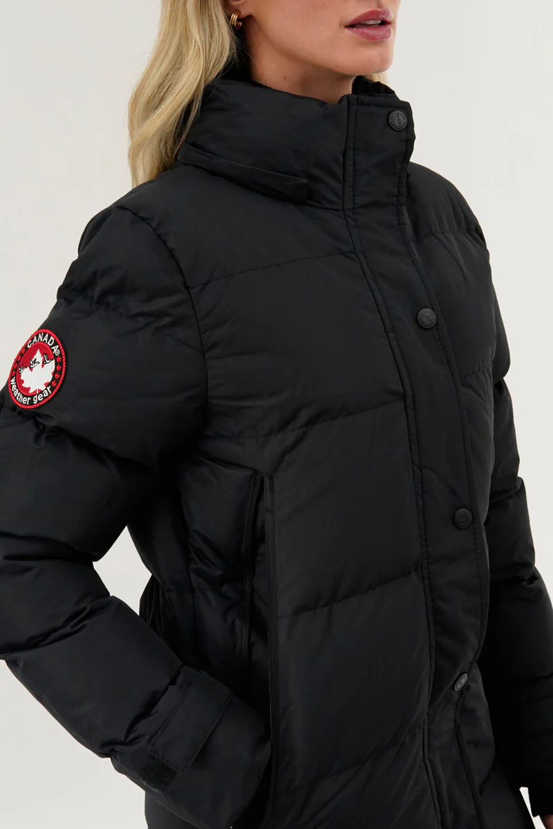 Canada Weather Gear Quilted Maxi Parka Jacket - Navy - Image 4