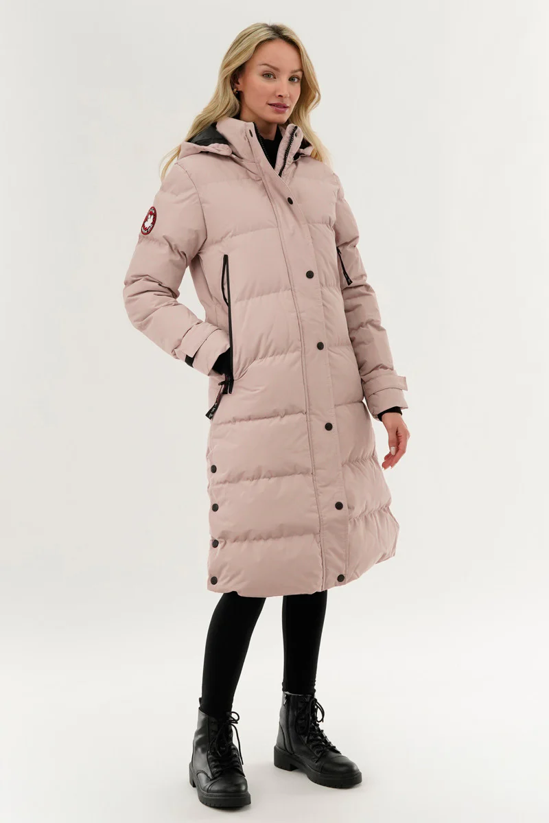 Canada Weather Gear Quilted Maxi Parka Jacket - Pink - Image 2