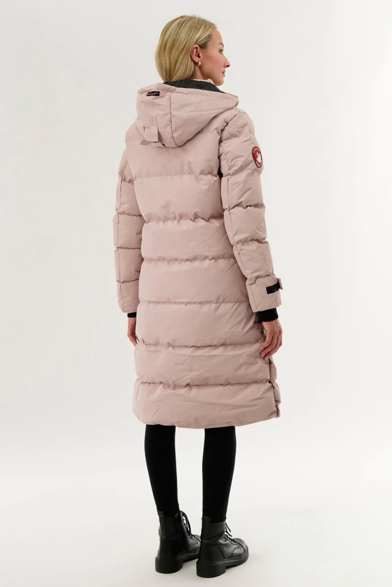 Canada Weather Gear Quilted Maxi Parka Jacket - Pink - Image 3