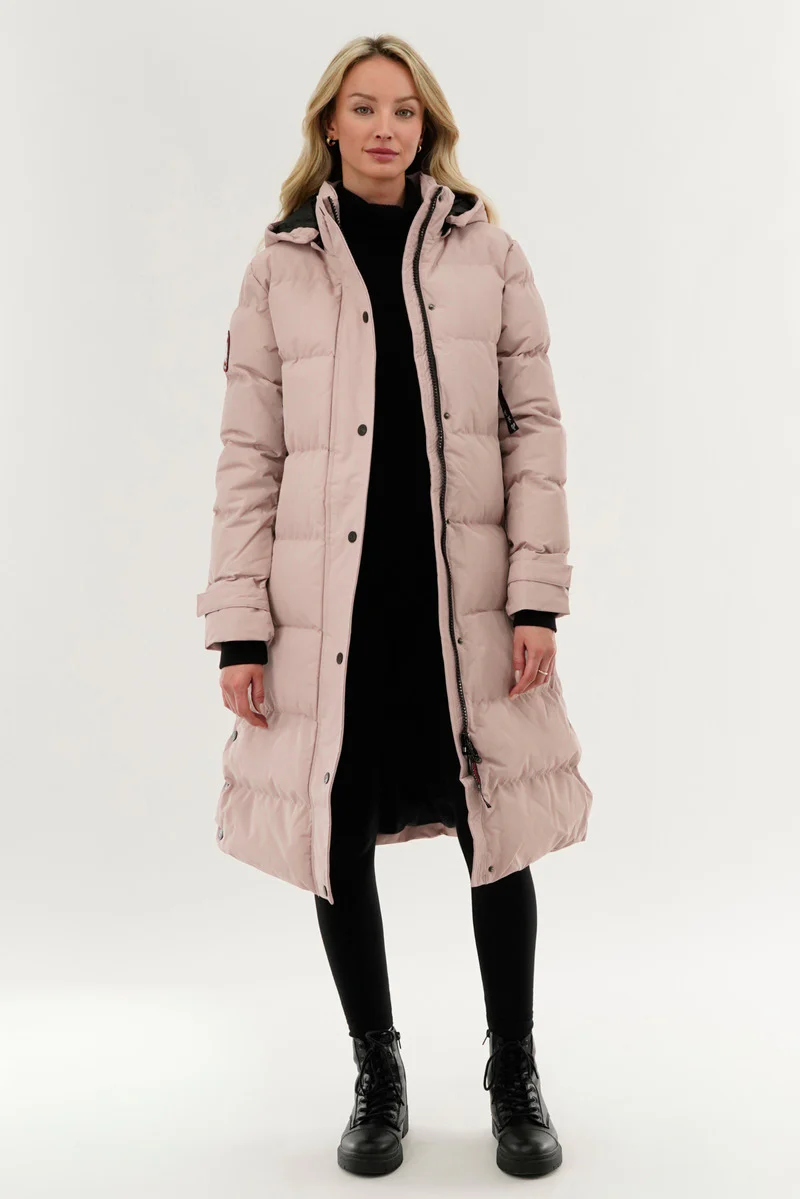 Canada Weather Gear Quilted Maxi Parka Jacket - Pink - Image 5