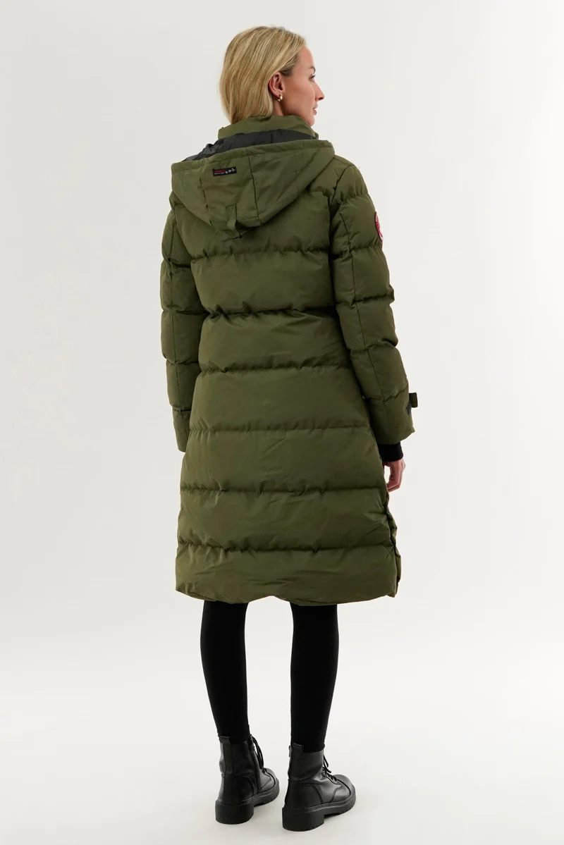 Canada Weather Gear Quilted Maxi Parka Jacket - Olive - Image 3