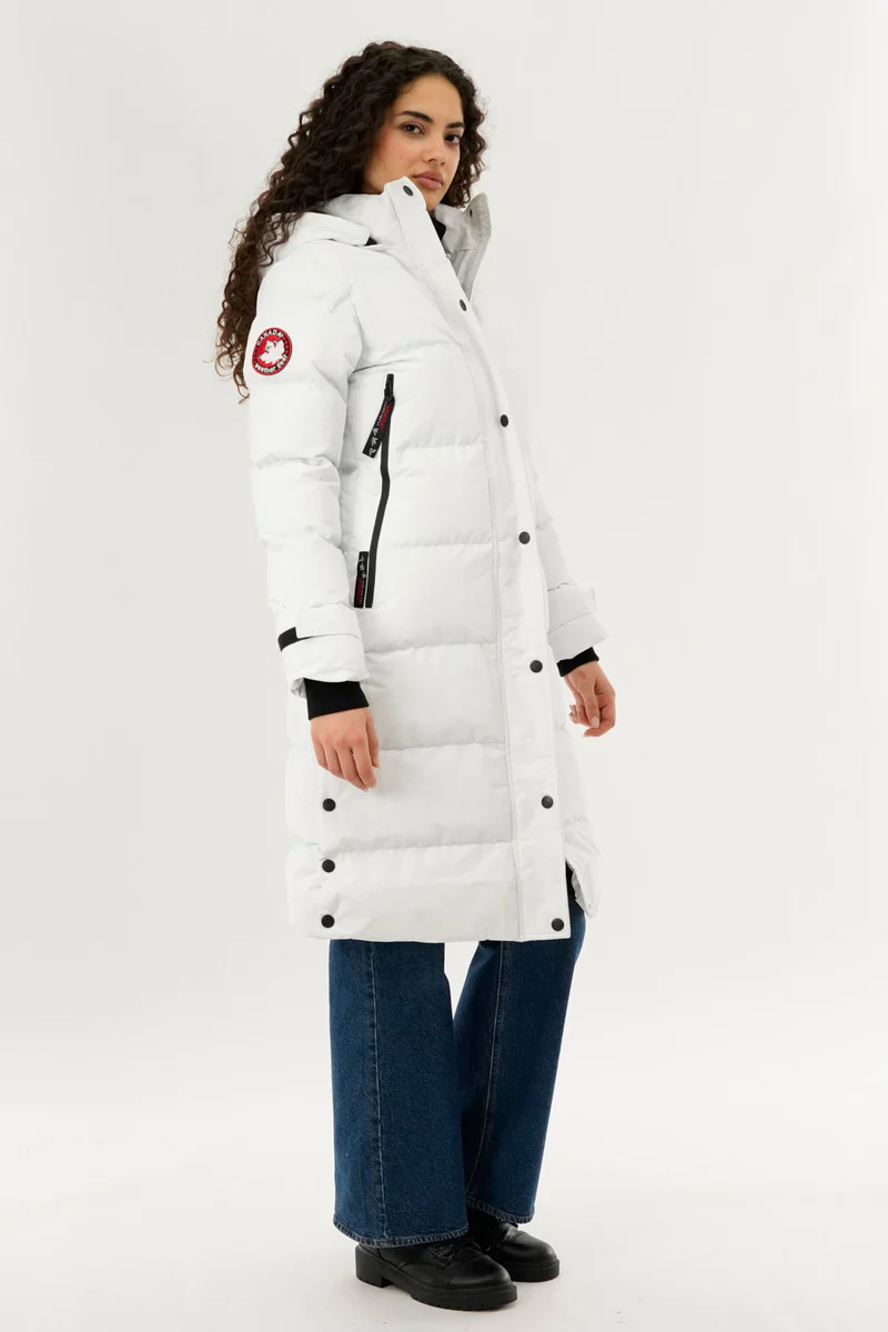 Canada Weather Gear Quilted Maxi Parka Jacket - White - Image 2