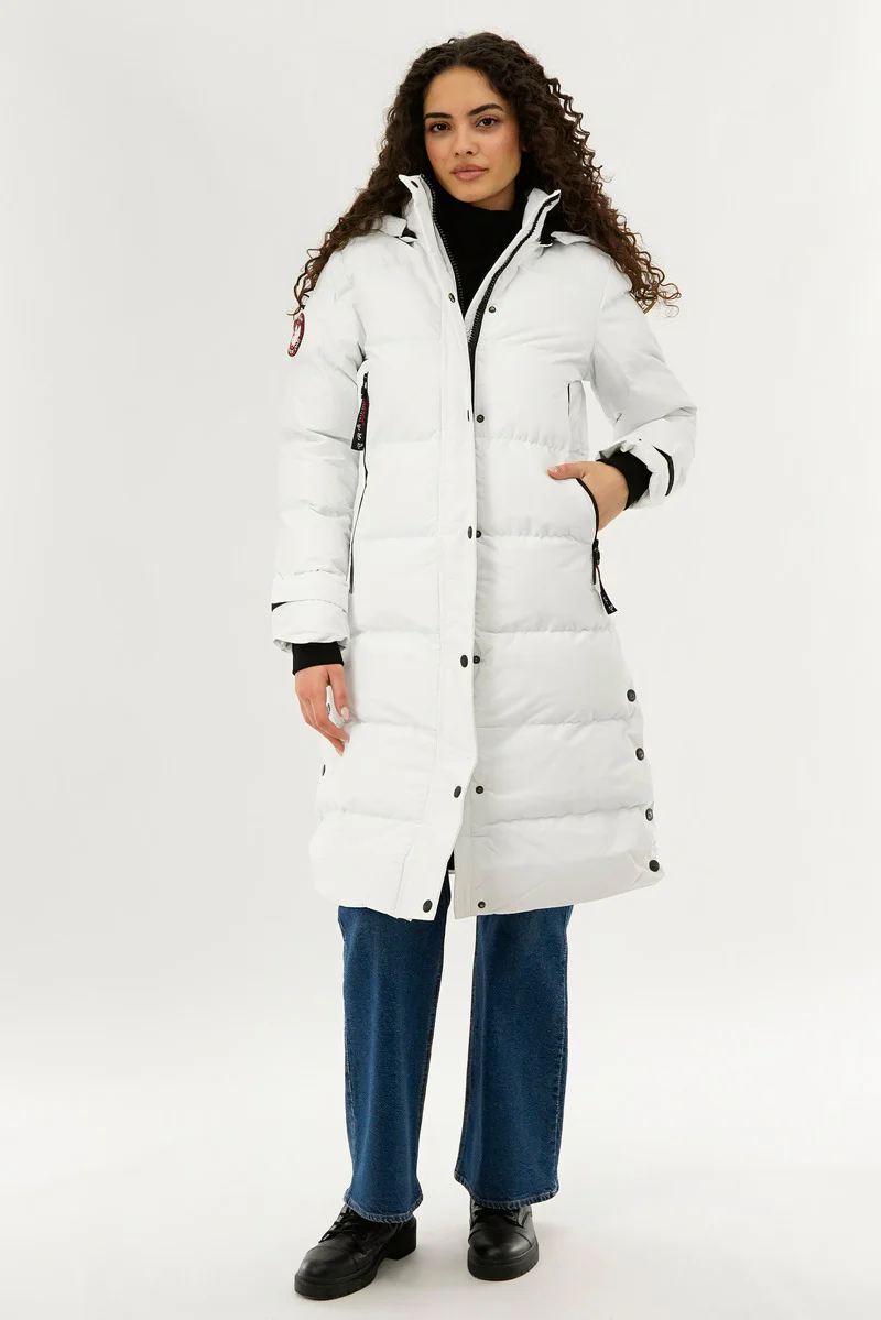 Canada Weather Gear Quilted Maxi Parka Jacket - White - Image 5