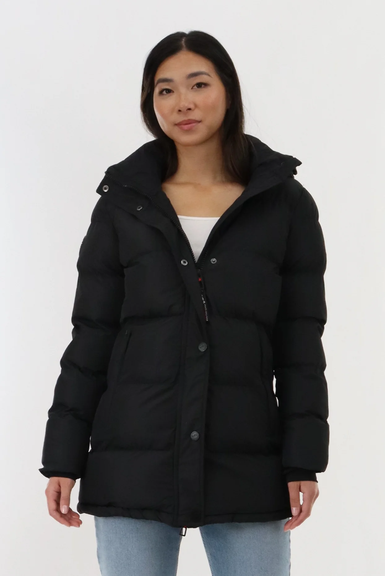 Canada Weather Gear Hip Length Parka Jacket - Black