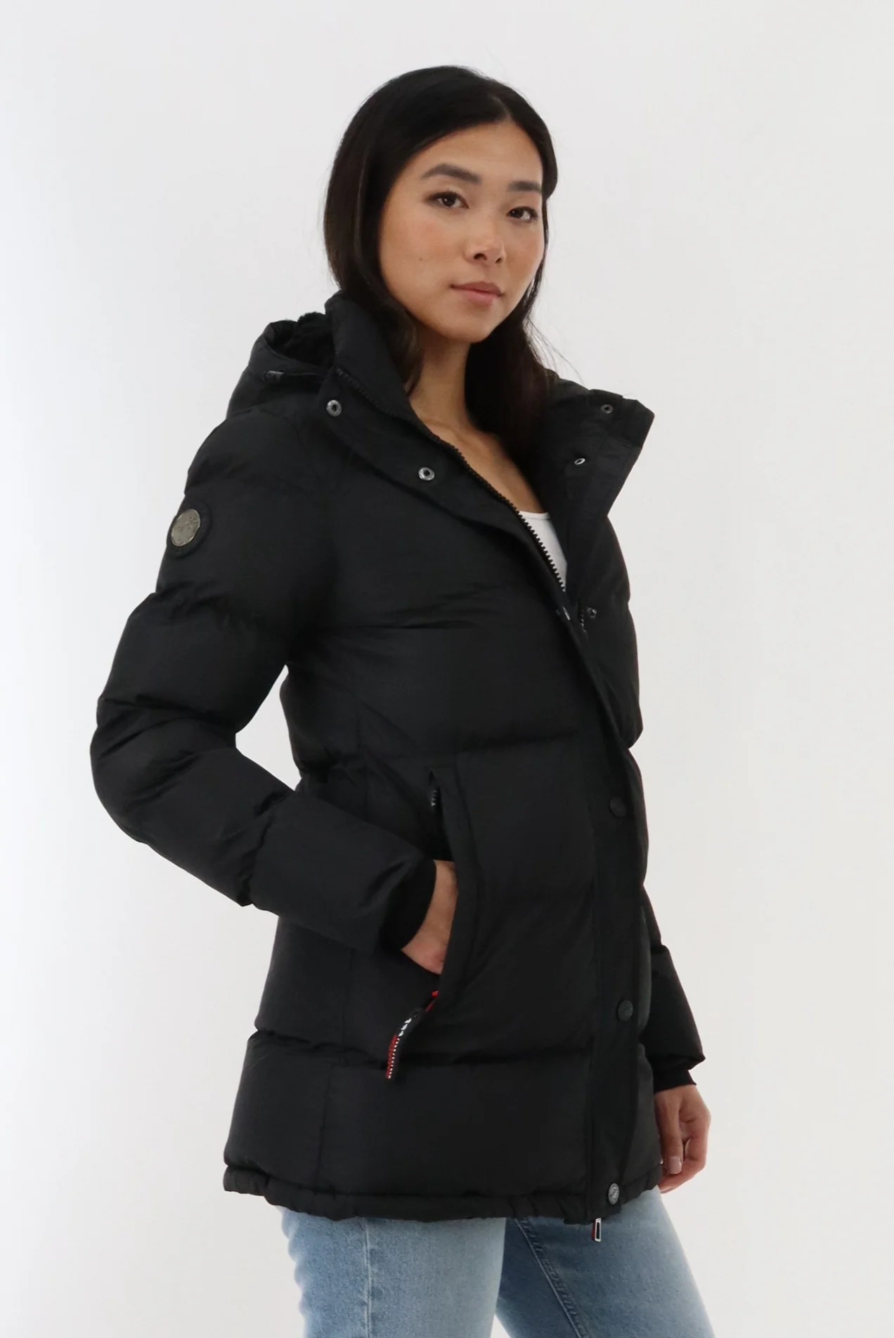 Canada Weather Gear Hip Length Parka Jacket - Black - Image 2