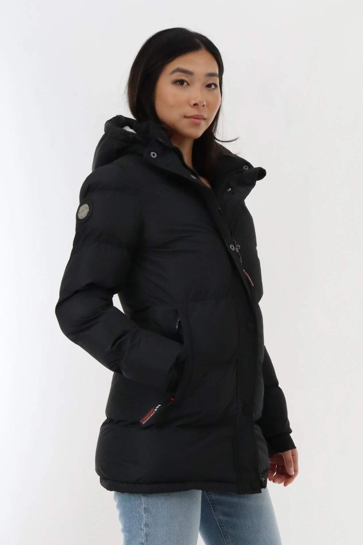 Canada Weather Gear Hip Length Parka Jacket - Black - Image 2