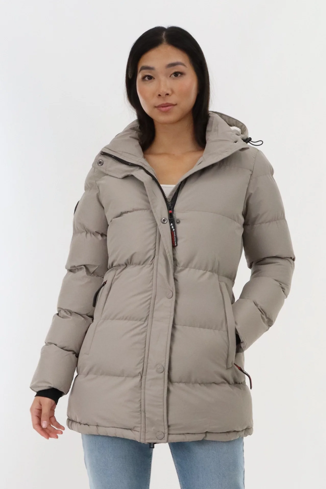 Canada Weather Gear Hip Length Parka Jacket - Stone