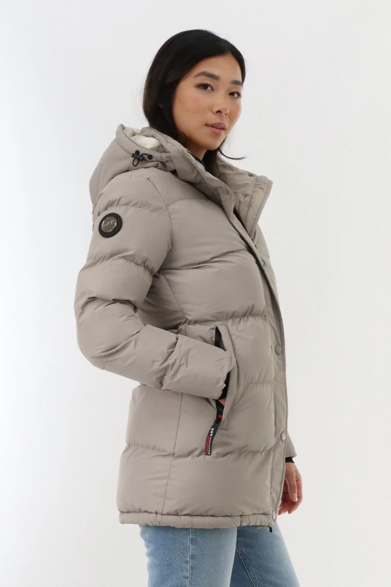 Canada Weather Gear Hip Length Parka Jacket - Stone - Image 2
