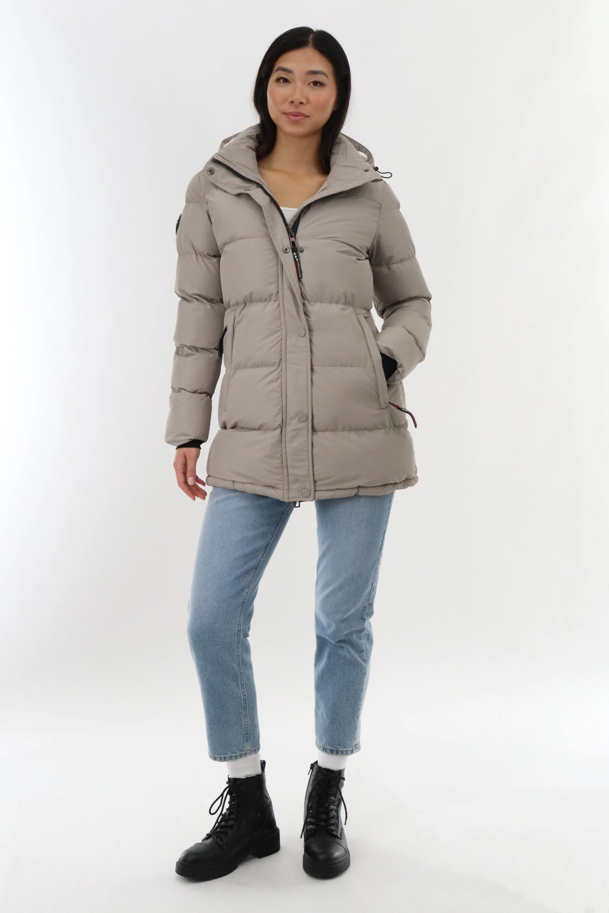 Canada Weather Gear Hip Length Parka Jacket - Stone - Image 5