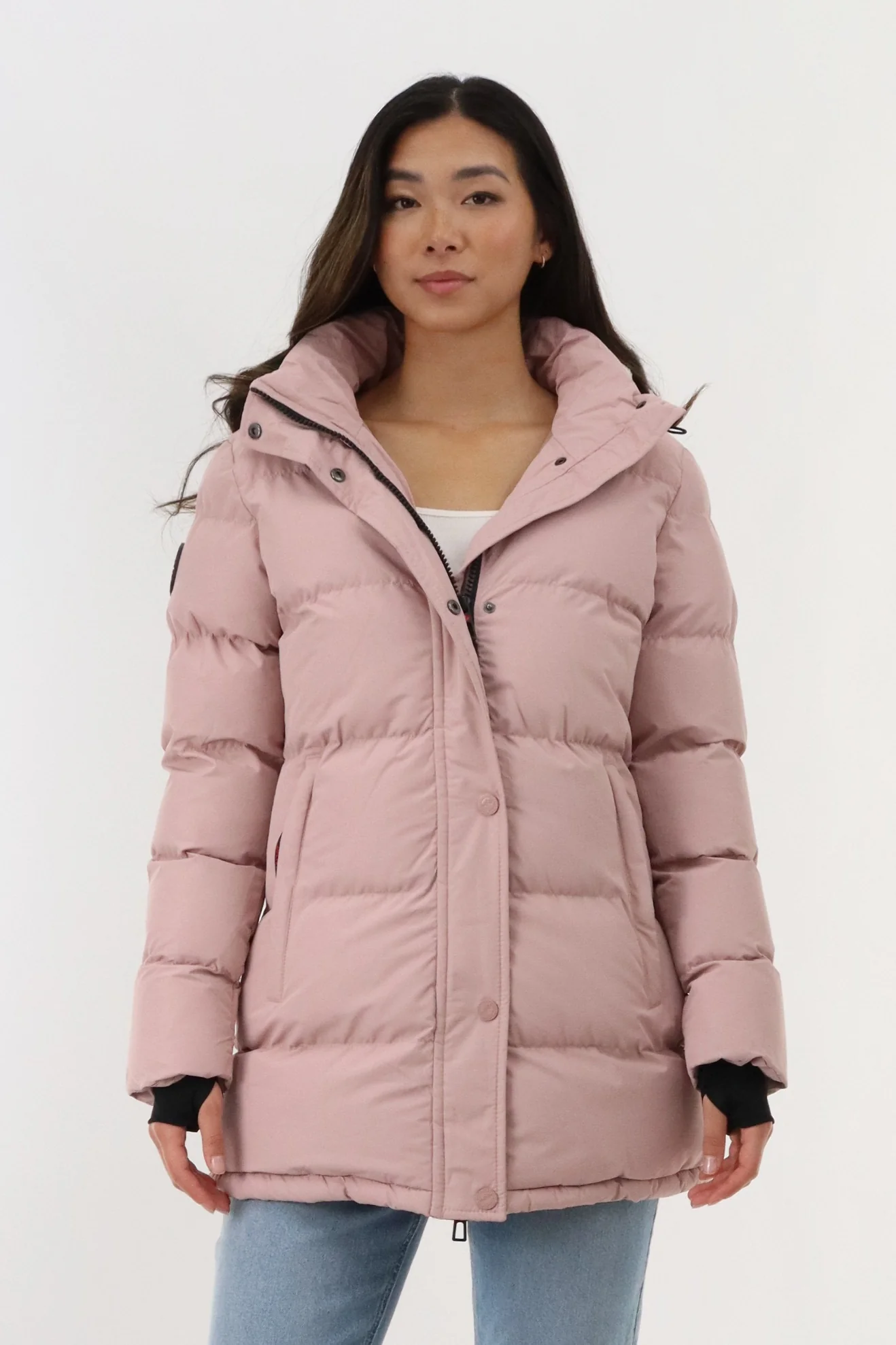 Canada Weather Gear Hip Length Parka Jacket - Blush