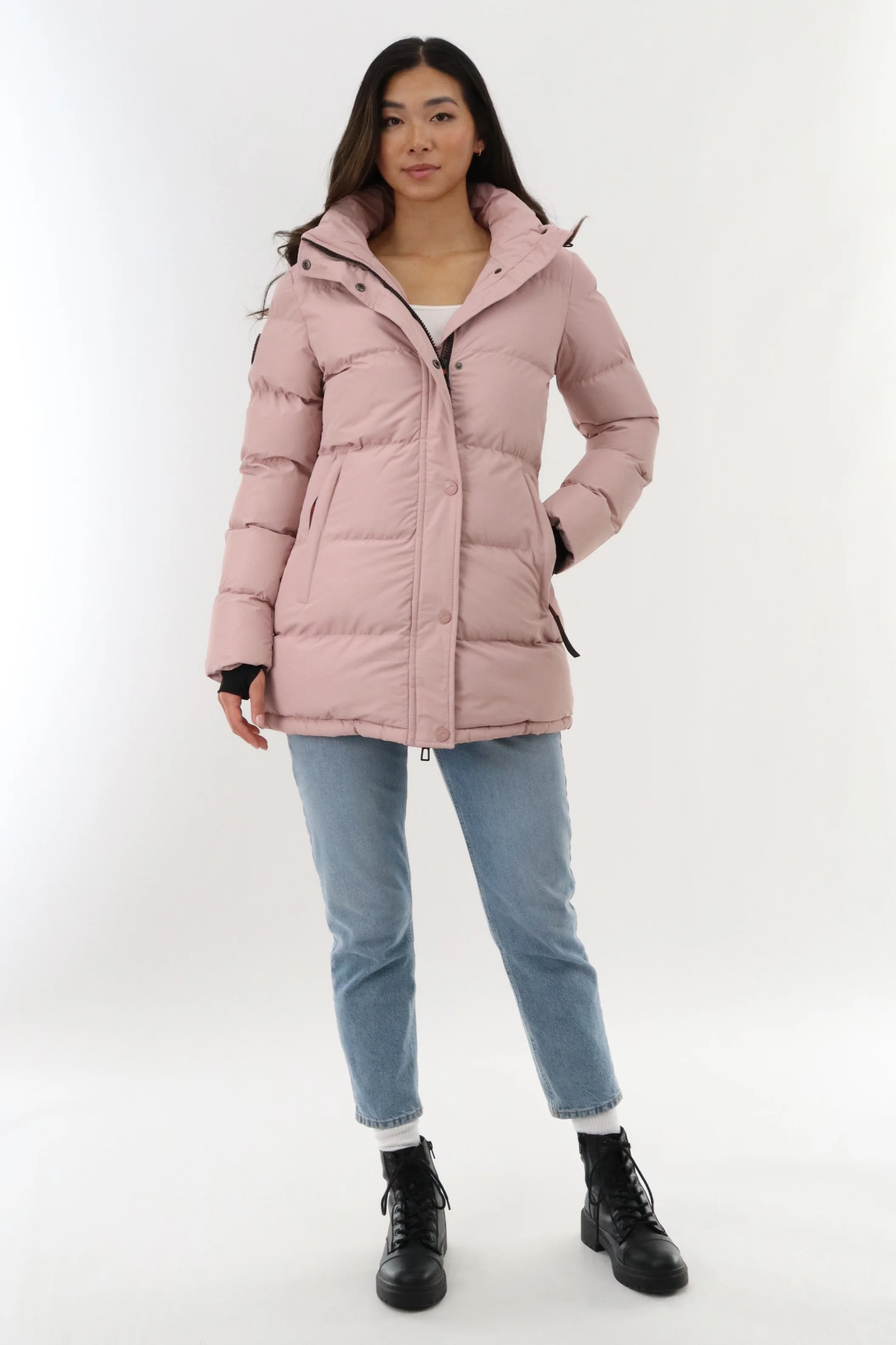 Canada Weather Gear Hip Length Parka Jacket - Blush - Image 5