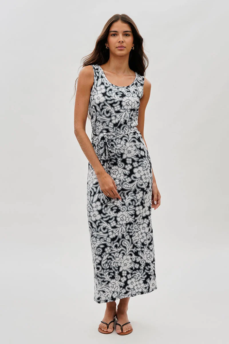 International INC Company Floral Print Maxi Dress - Black