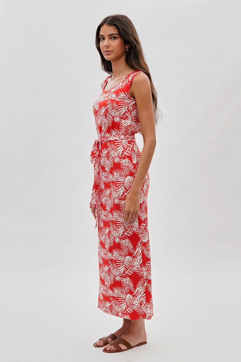 International INC Company Leaf Print Maxi Dress - Orange - Image 2
