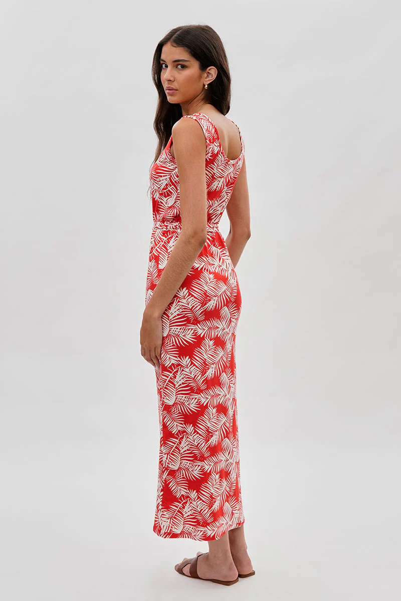 International INC Company Leaf Print Maxi Dress - Orange - Image 3