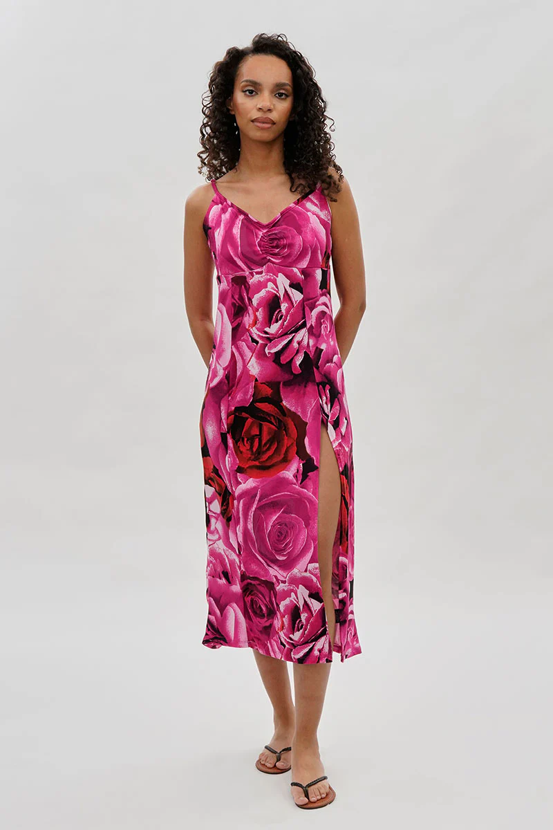 International INC Company Floral Side Slit Maxi Dress - Pink - Image 5