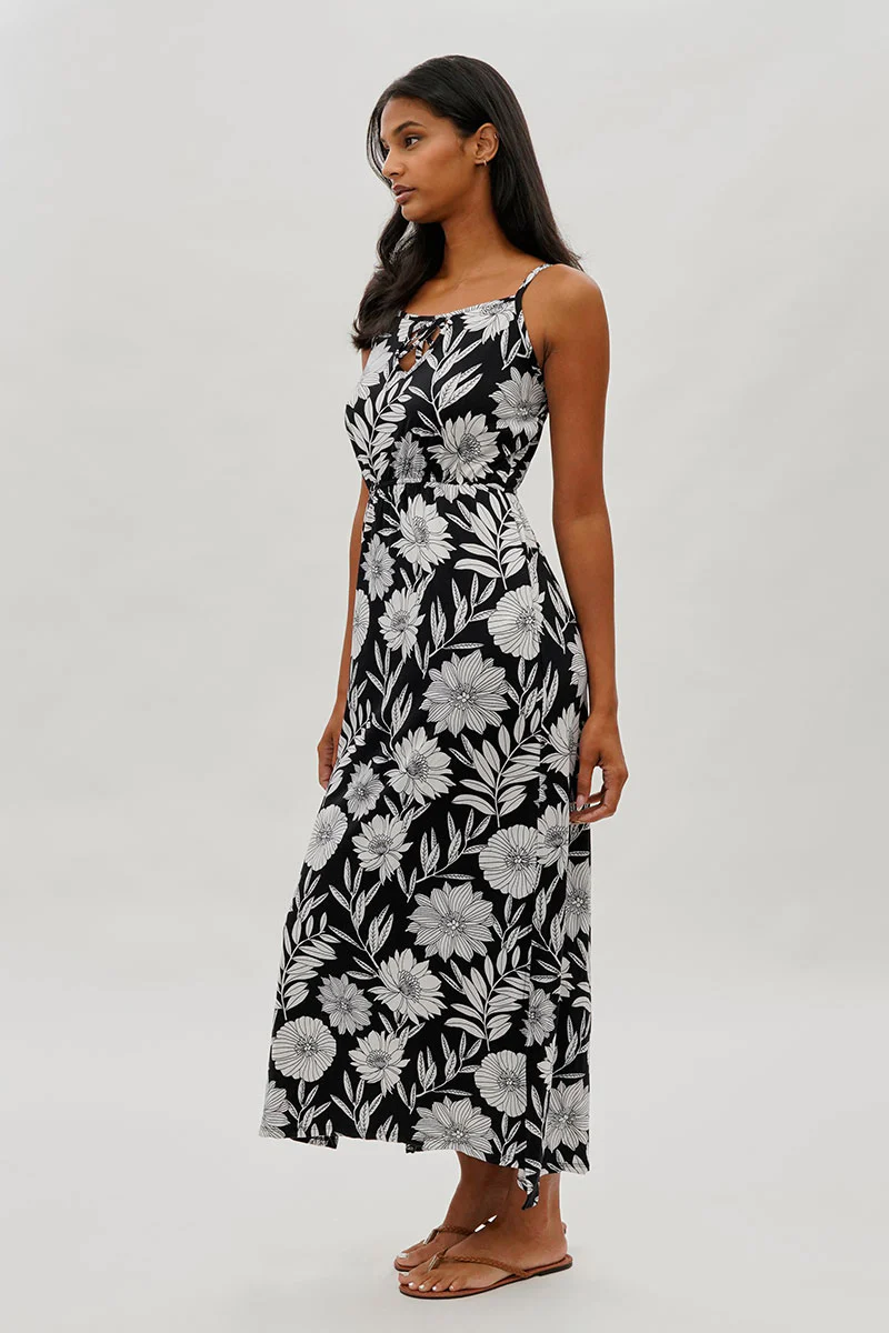 International INC Company Floral Keyhole Maxi Dress - Black - Image 2