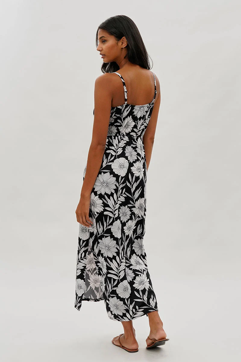International INC Company Floral Keyhole Maxi Dress - Black - Image 3