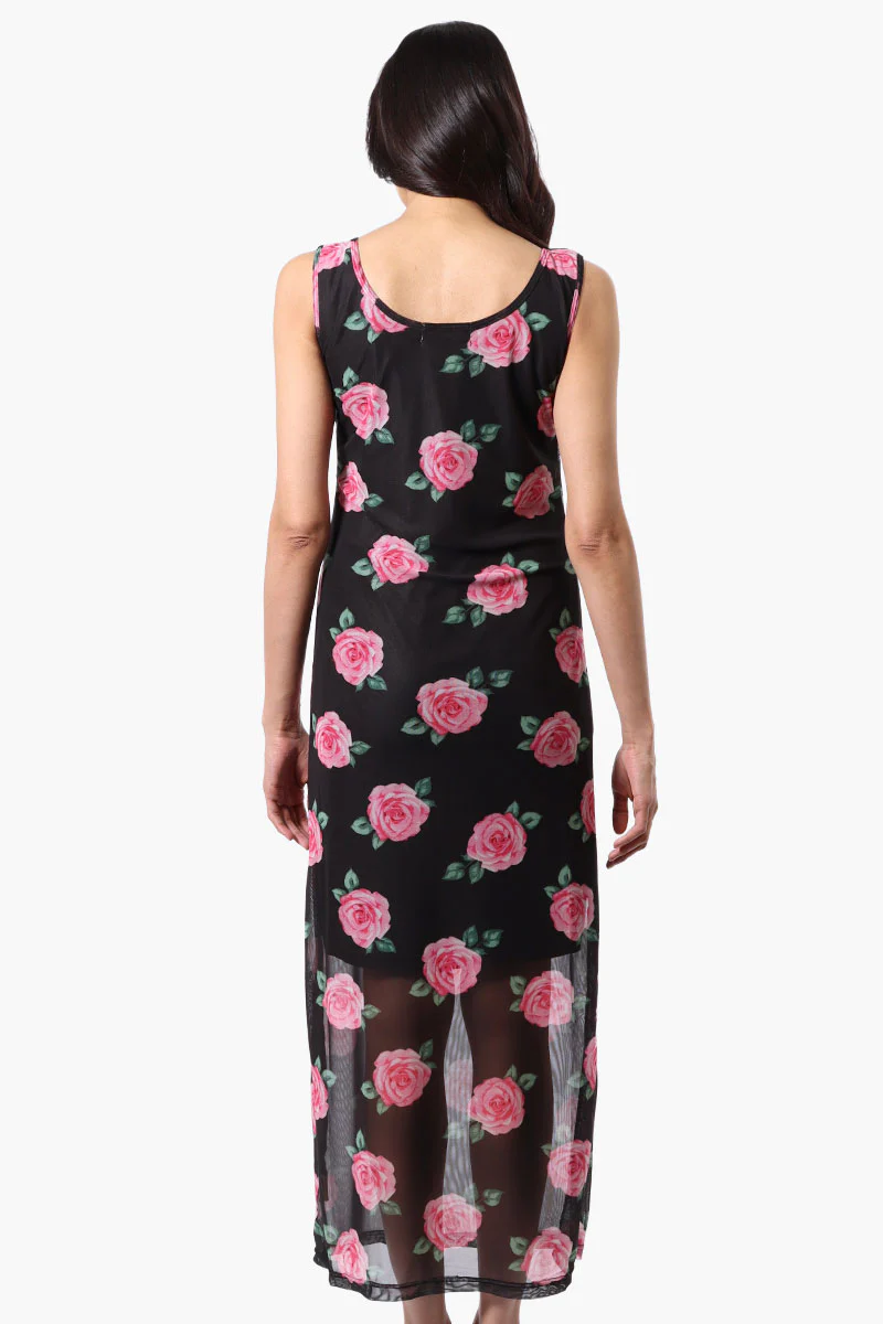 Stylexchange Floral Sheer Maxi Dress - Black - Image 3