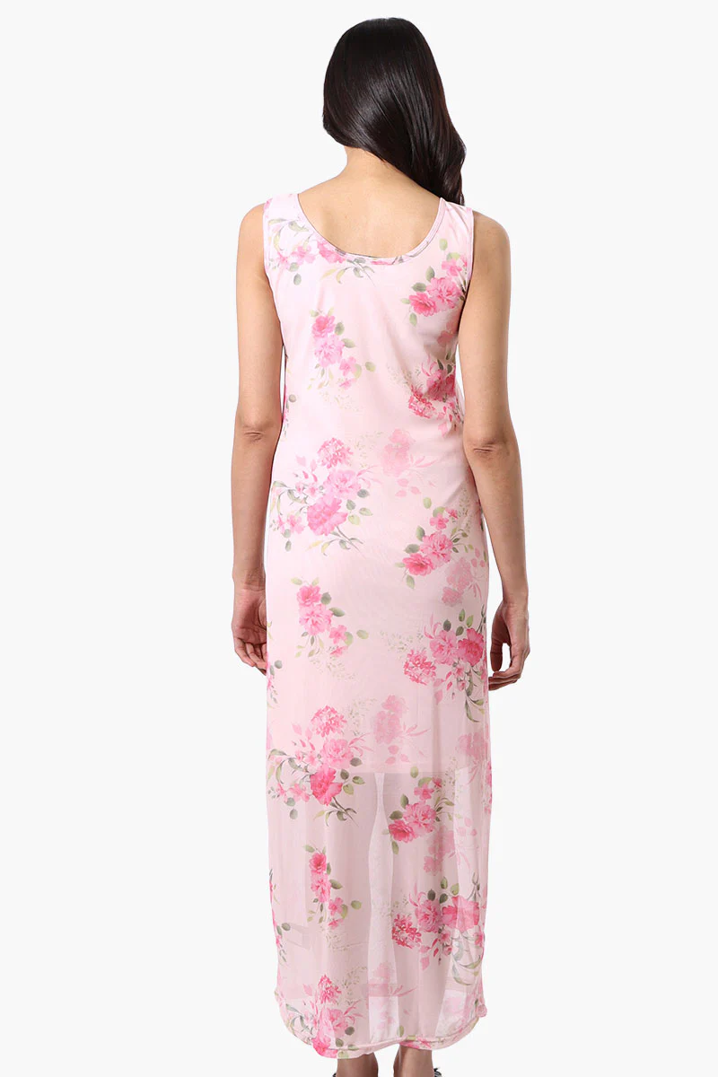 Stylexchange Floral Sheer Maxi Dress - Pink - Image 3