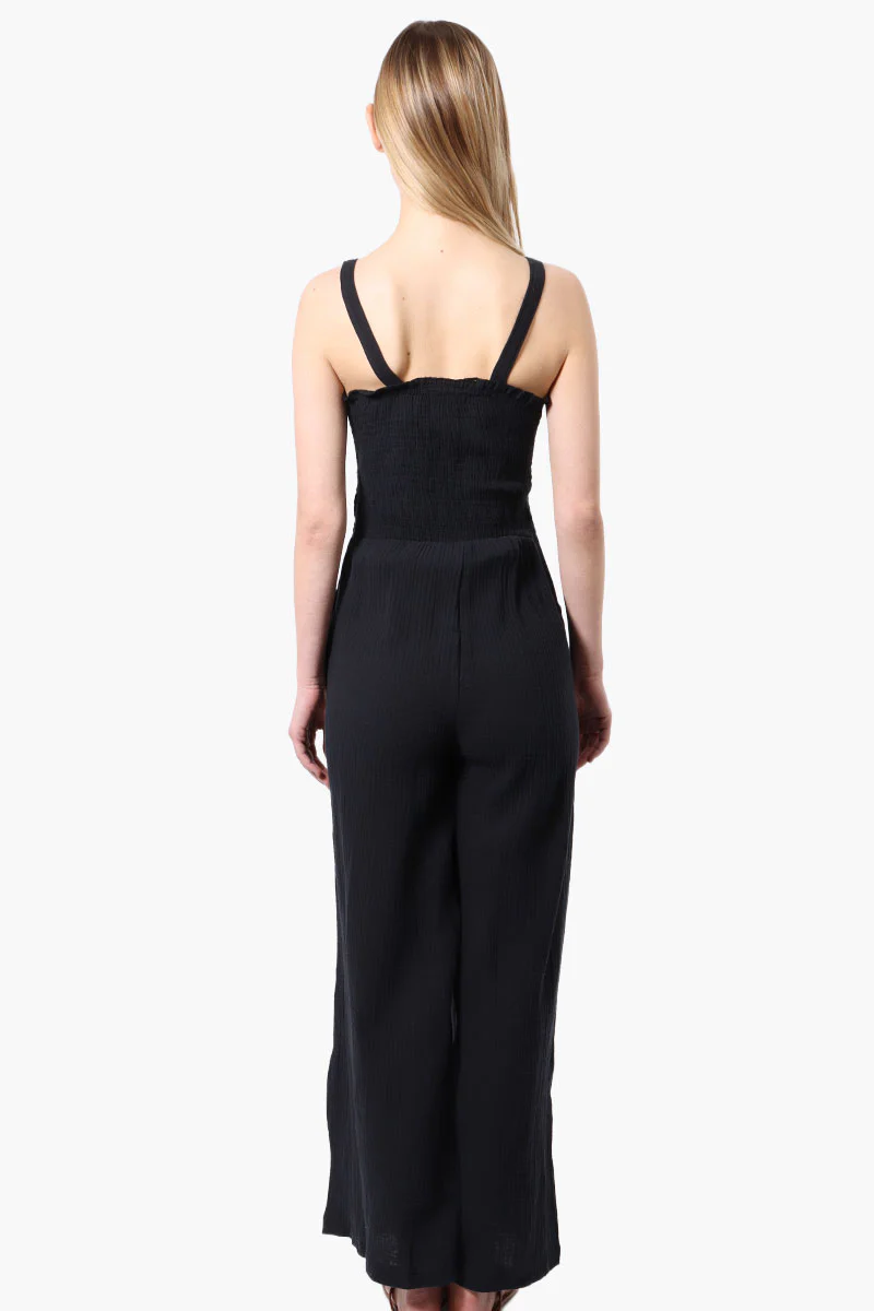 Impress Sleeveless Smocked Top Jumpsuit - Black - Image 3