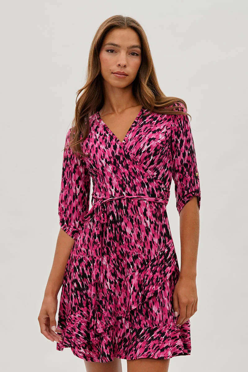 International INC Company Patterned Crossover Day Dress - Pink