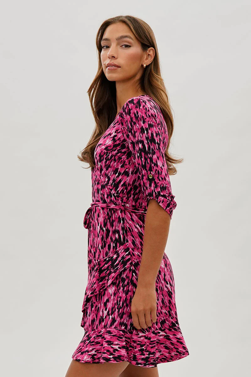 International INC Company Patterned Crossover Day Dress - Pink - Image 2