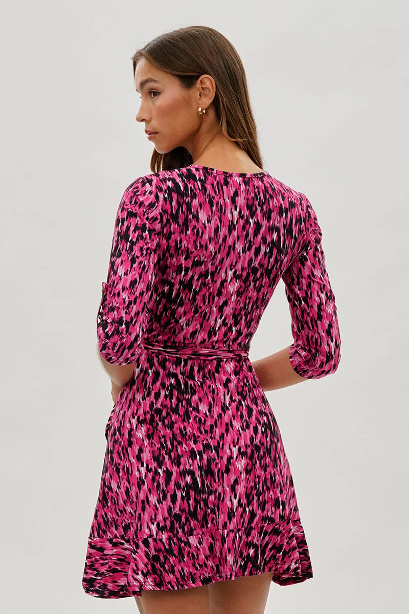 International INC Company Patterned Crossover Day Dress - Pink - Image 3