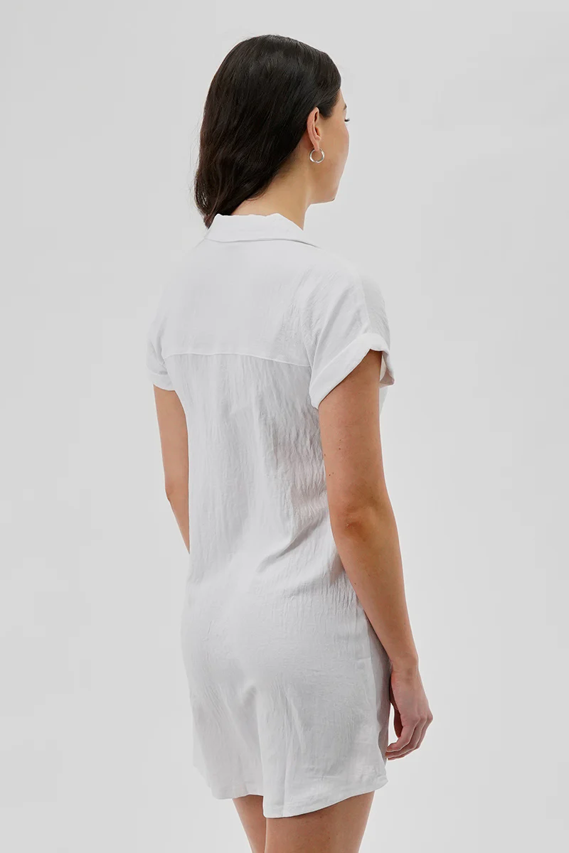 Stylexchange Vintage Button Up Short Sleeve Day Dress - White - Image 3