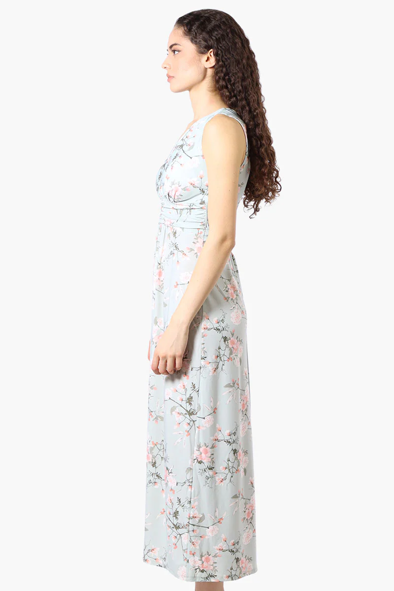 Beechers Brook Floral Padded Crossover Maxi Dress - Mint - Image 2