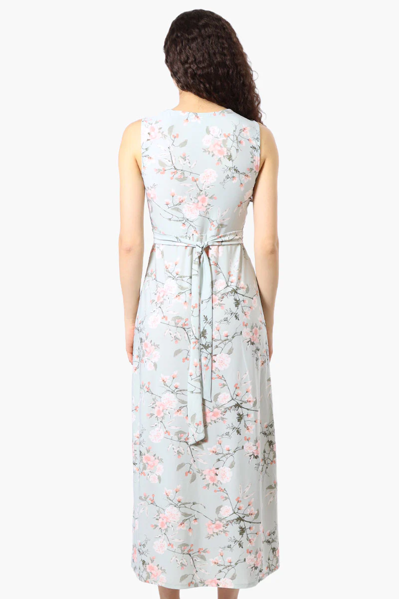 Beechers Brook Floral Padded Crossover Maxi Dress - Mint - Image 3