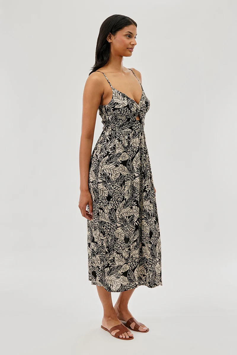 International INC Company Printed Cutout Maxi Dress - Black - Image 2