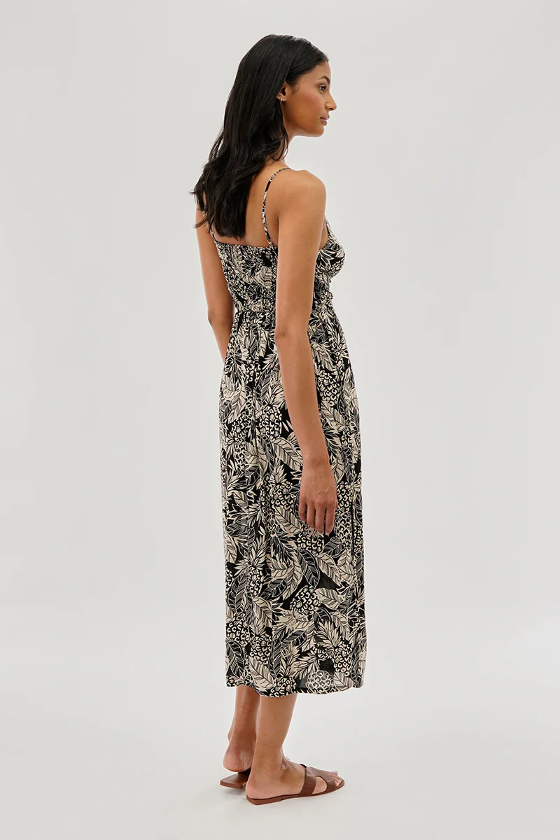 International INC Company Printed Cutout Maxi Dress - Black - Image 3