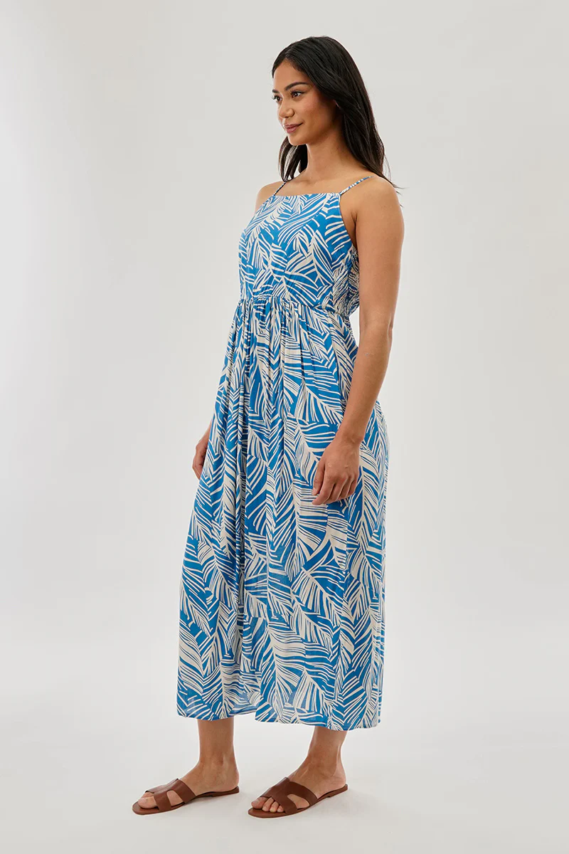 International INC Company Printed Square Neck Maxi Dress - Blue - Image 2